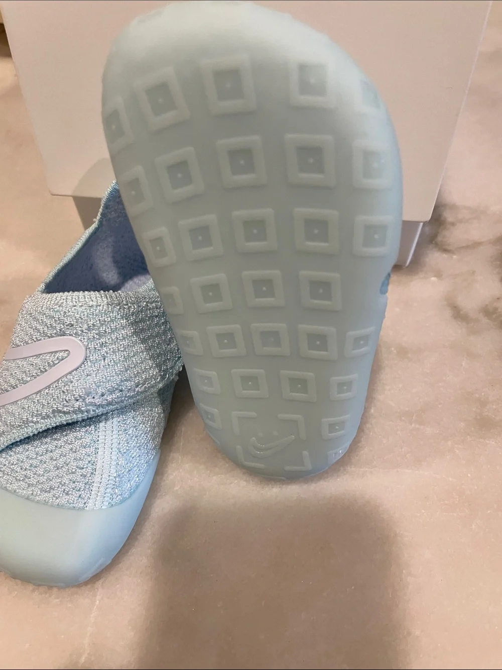 Nike Baby/Toddler Glacier /Ice Blue Flyknit Slip-On Shoes